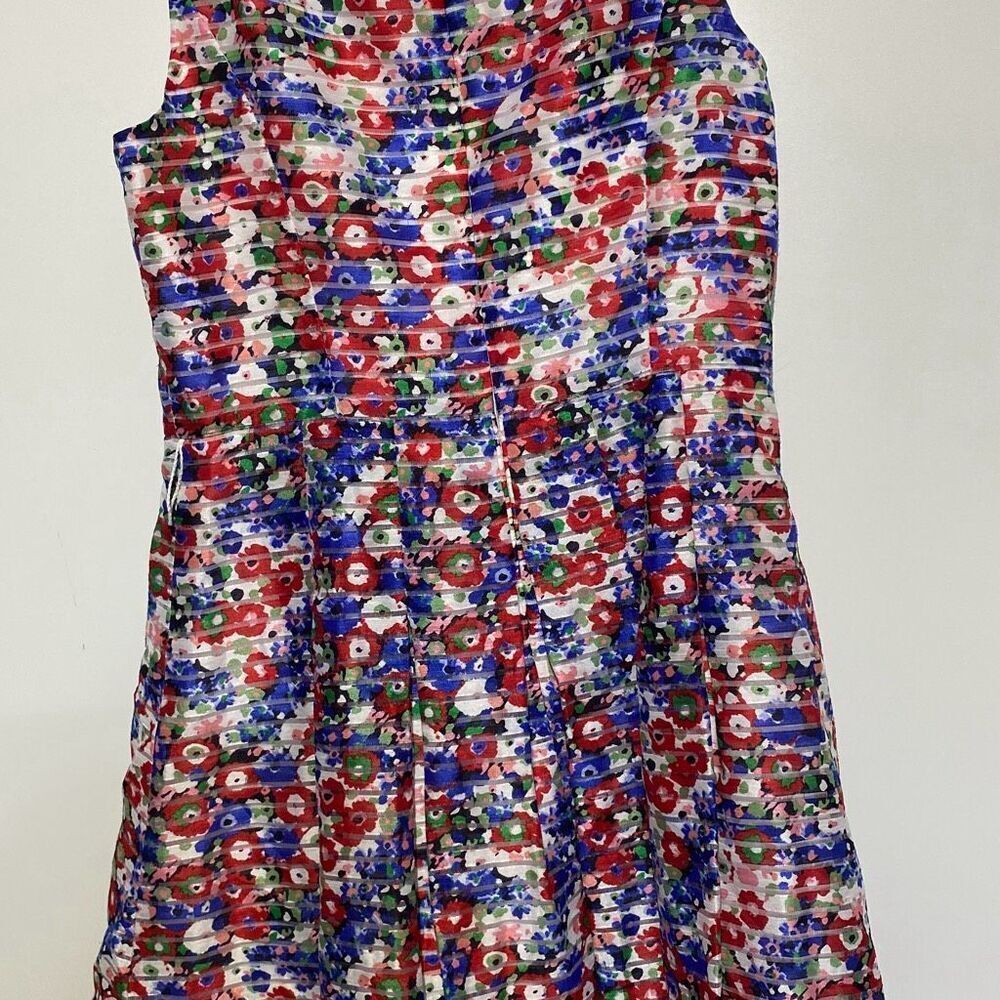 Tommy Hilfiger Women's Multicolor Floral Shadow Stripe Fit & Flare Dress Size 10 - Picture 7 of 8